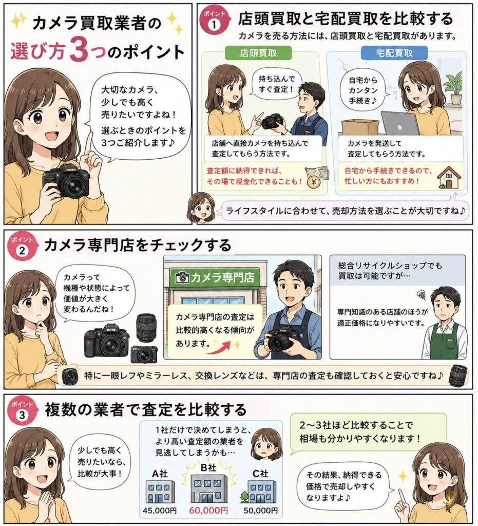 千代田区のカメラ買取業者の選び方3つのポイント